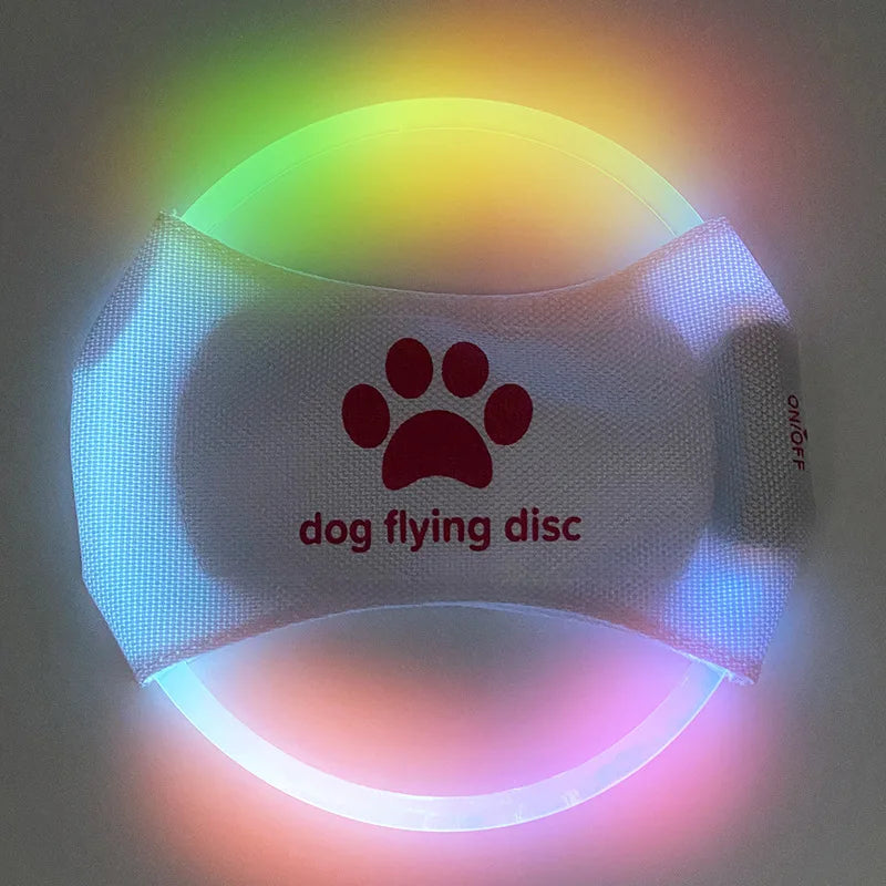 LED Dog Flying Disc,LED Light Dog Flying Pet Toys, Glow in The Dark Pet Toy,Visibility Lighted Pet Training Throwing Playing