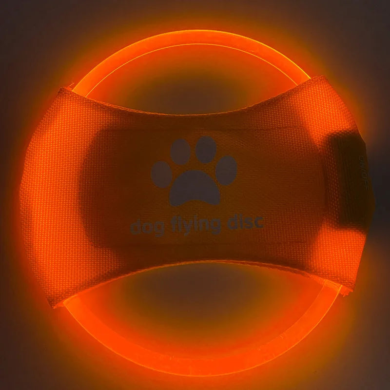 LED Dog Flying Disc,LED Light Dog Flying Pet Toys, Glow in The Dark Pet Toy,Visibility Lighted Pet Training Throwing Playing