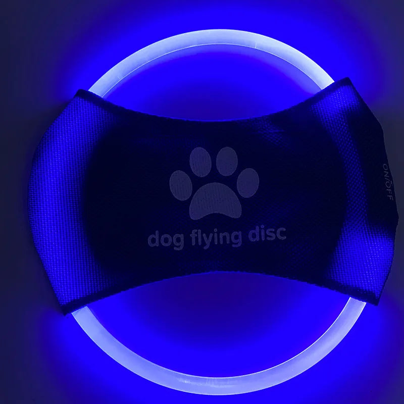 LED Dog Flying Disc,LED Light Dog Flying Pet Toys, Glow in The Dark Pet Toy,Visibility Lighted Pet Training Throwing Playing